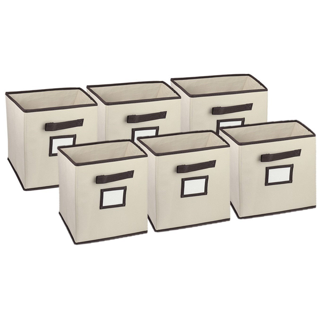 Hangorize Collapsible Fabric Cubicle Storage Bin with Label Window